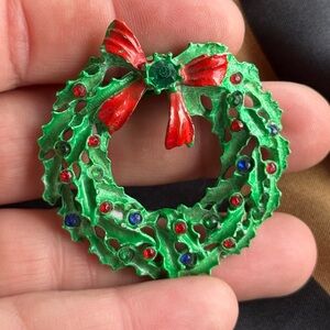 Vintage Christmas Wreath,Brooch pin